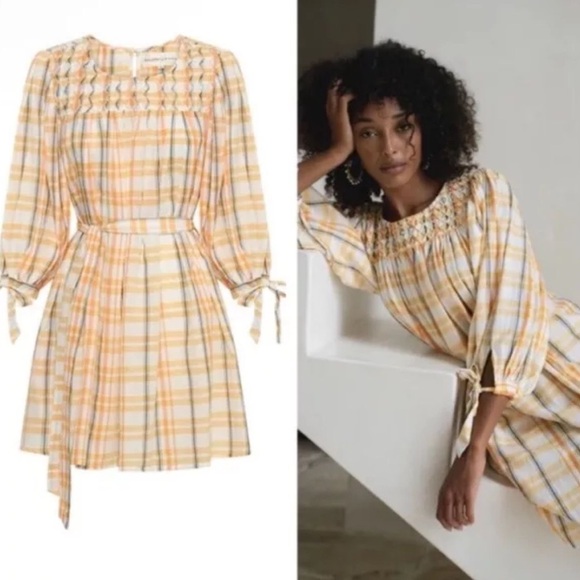 Daughters of India Freya Dress Honeycomb Plaid Size XS - Picture 1 of 8